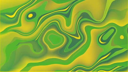 Dynamic Green Yellow Abstract Liquid Flowing Motion Background