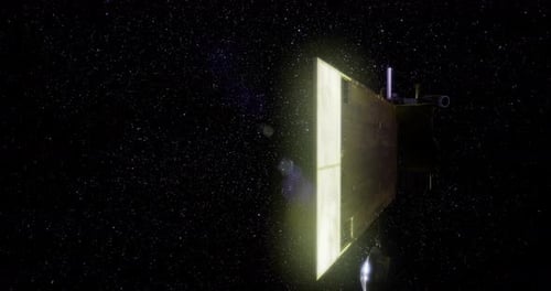 La sonde spatiale Global Surveyor en action explorant l'environnement spatial lointain