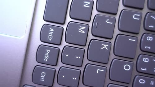 Computer Keyboard Close Up Camera Pan