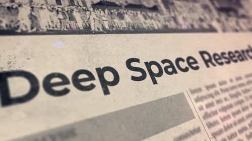 Retro Newspaper Headline Reveal with Glitch Effect