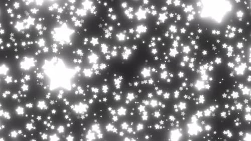 Fly Through Bright White Luminous Glow Stars In Dreamy Dark Space - 4K