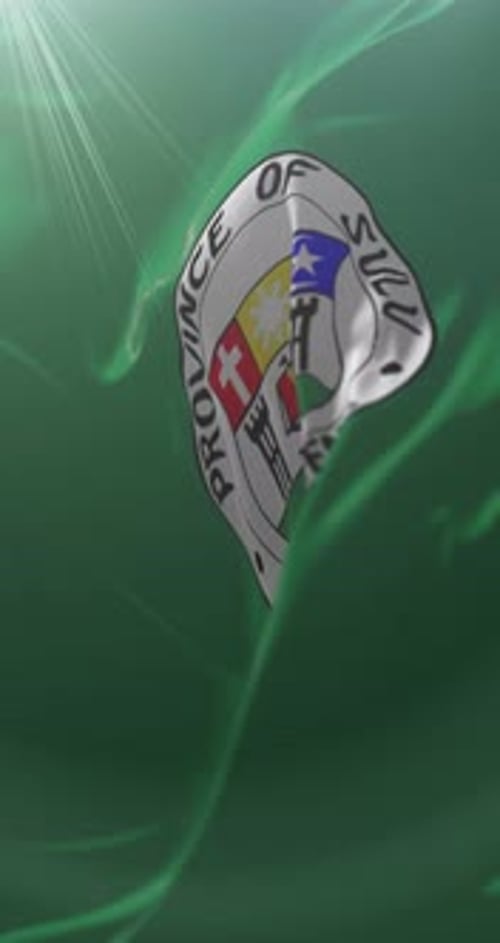 Province of Sulu Official Seal Realistic Waving Flag Animation