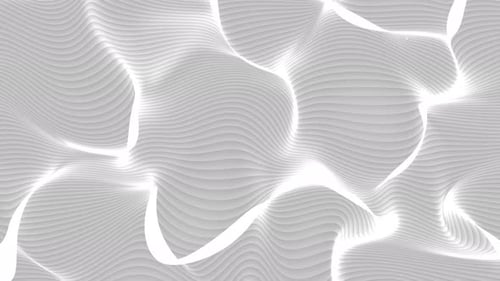 Abstract White Wavy Lines Seamless Loop Background Animation