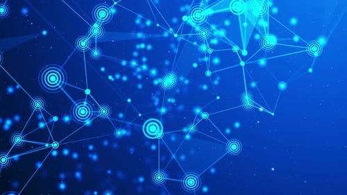 Futuristic Digital Network Connections Loop Abstract Background