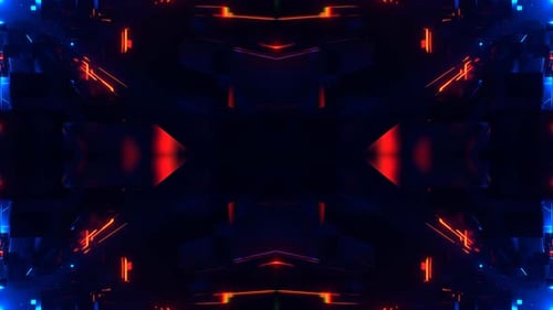 Blue And Orange Infinite Fantasy Flashing Symmetrical Background Vj Loop In 4K