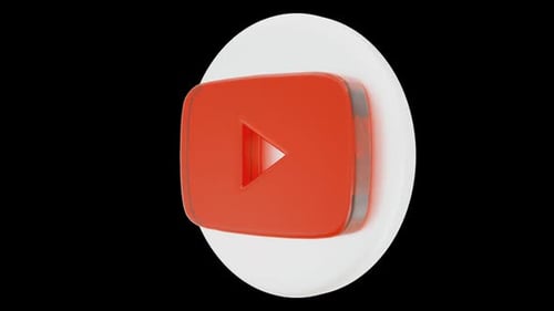 3d YouTube Logo Alpha Channel