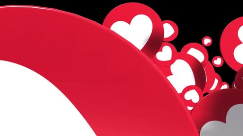 Falling Red Hearts Social Media Likes Reaction Background Animation