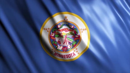 Minnesota State Flag Waving Animation
