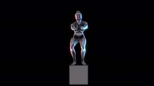 3D Animated Female Model Squats