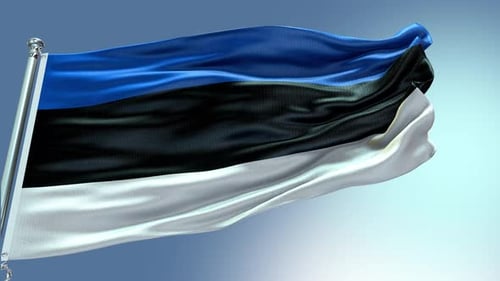 Estonia National Flag Waving Loop Animation