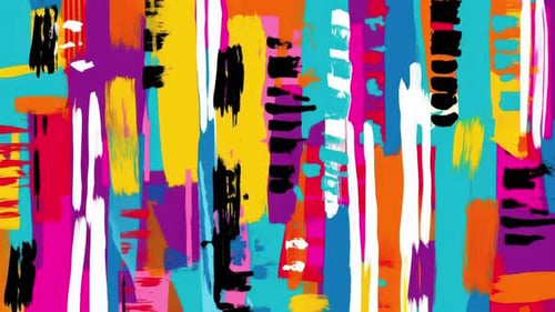 Hand-Drawn Cartoon Paint Stroke Loop – Abstract and Colorful