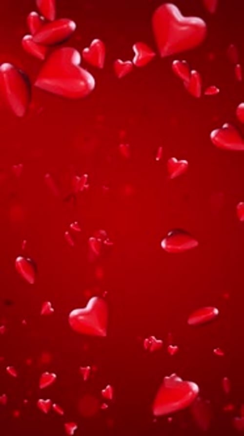 Vertical Red Valentines Day Heart Background Loop V4