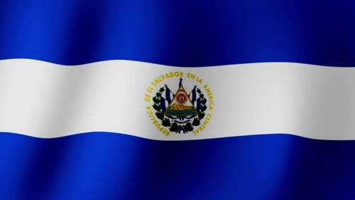 Waving Flag of El Salvador Seamless Loop Animation