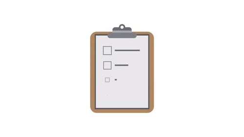 Animated Clipboard Checklist Reveal and Completion
