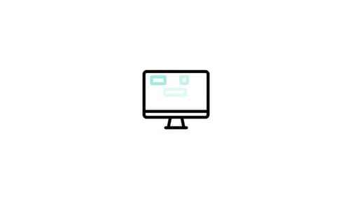 Minimalist Animated Computer Monitor Line Icon