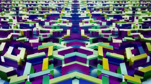 Abstraktes symmetrisches geometrisches 3D-Blockmuster