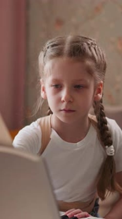 Child with Brace Smiling Indoors