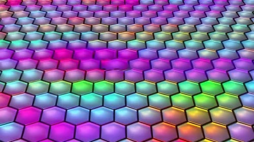 Colorful 3D Hexagon Wave Abstract Motion Graphic