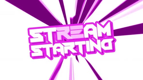 Introducción dinámica en streaming con tema morado de animación de líneas de velocidad