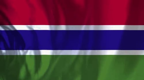 The Gambia National Flag Waving Loop