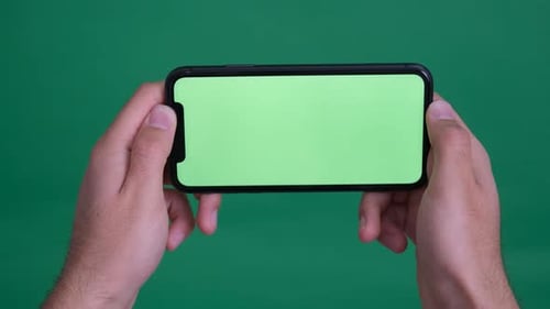 green screen phone with green background