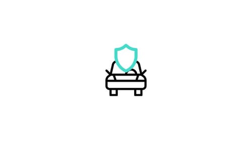 Animated Car and Shield Protection Icon