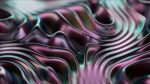Silky Metallic Ripples Undulate in a Seamless Hypnotic Dance of Color and Light