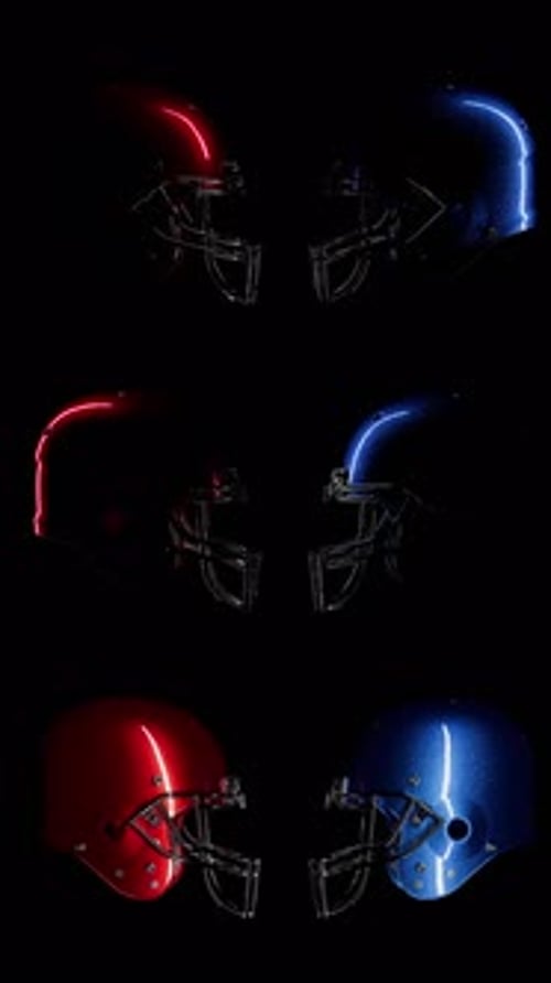 Neon Outline Football Helmets for Sports Animation