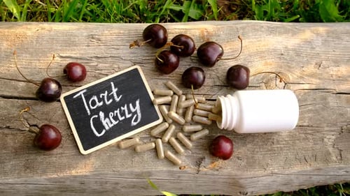 Cherry Extract in Supplements Selective Focus
