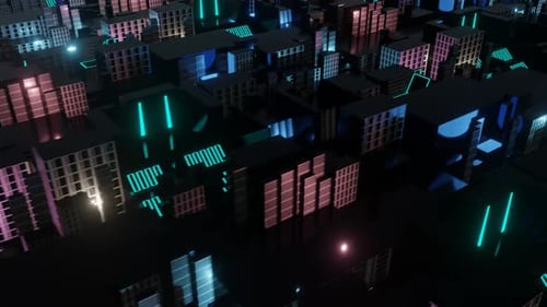 3d render futustictic city background, endless loop