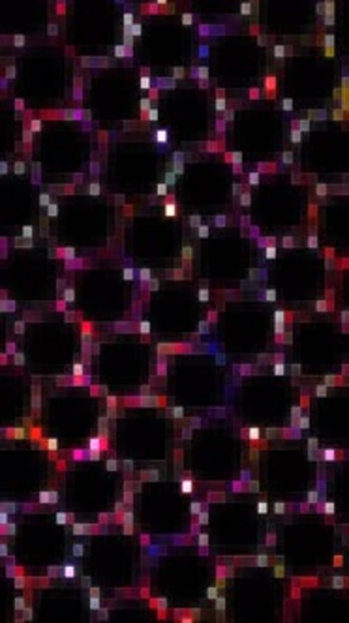 Dynamic Glitch Hexagon Grid Digital Background Loop