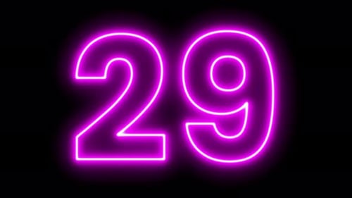 Glowing Pink Neon Numeric Line Animation