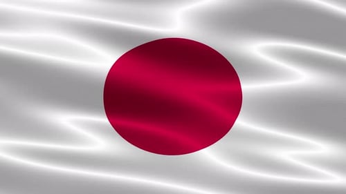 Waving Japanese Flag Realistic Animation