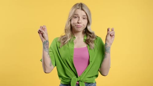 Young Woman Smiles then Changes Her Mind