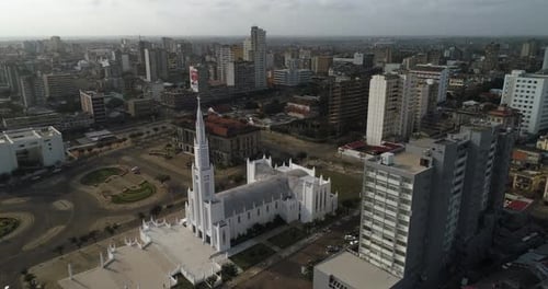 Aerial view of Cathedral of Maputo, Mozambique.