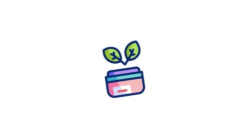 Flat Design Animated Plant in Pot Icon