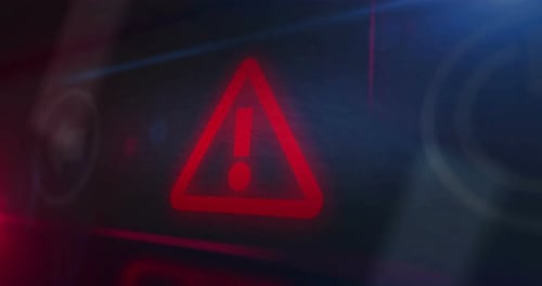 Futuristic Red Warning Triangle Alert Animation