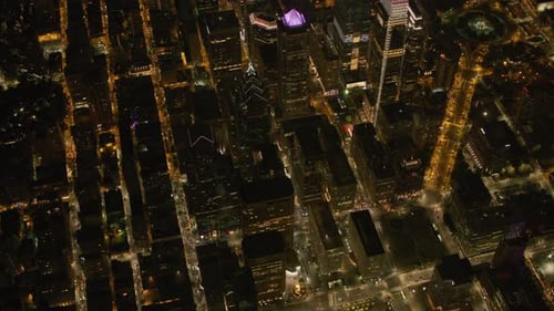 Philadelphia Night Skyline Aerial View