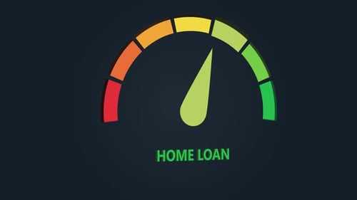 Home Loan Gauge Meter Going Down Animation