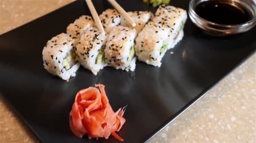 223. Ready-made sushi dish. Serving sushi