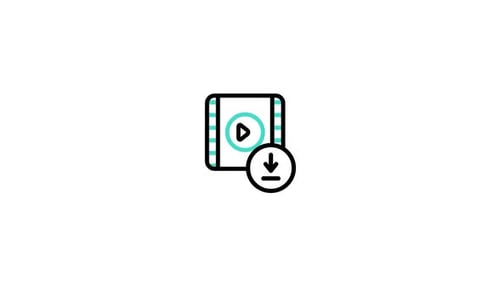 Minimalist Animated Video Download Icon