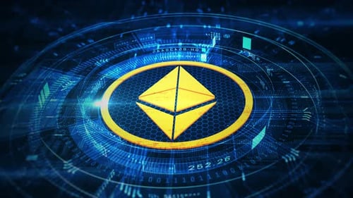 Futuristic Ethereum Blockchain Technology Loop Background