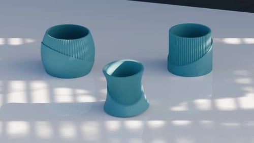Animación de transformación 3D de Vases Loop