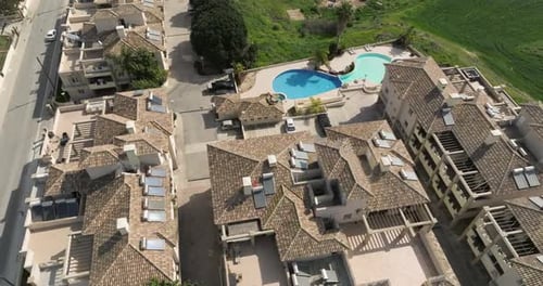 Aerial View Luxury Villa with Pool