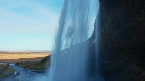 Arktischer Seljalandsfoss-Wasserfall