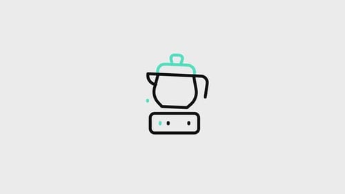 Animated Minimalist Flat Design Coffee Maker Icon
