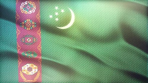 Animated Waving Flag of Turkmenistan