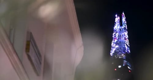 Lights glowing on a special night in The Shard, London, United Kingdom