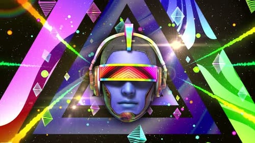Robot Head Abstract Triangle
