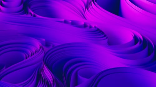 Abstract Fluid Waves Motion Background Loop in Purple and Blue